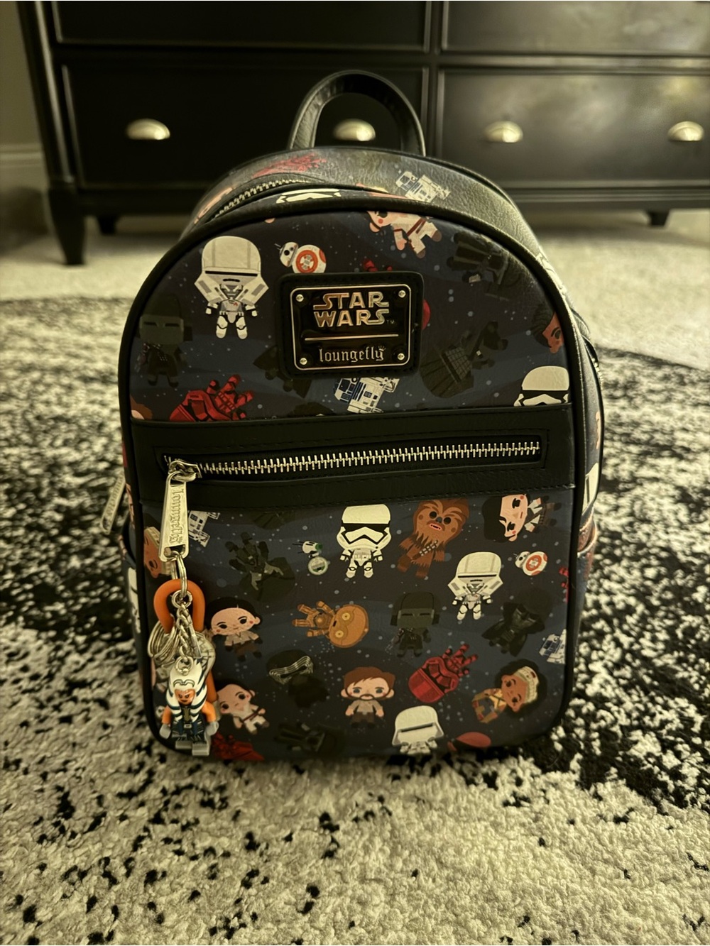 Loungefly Star Wars Mini Backpack - Navy with Multicolor Character Print